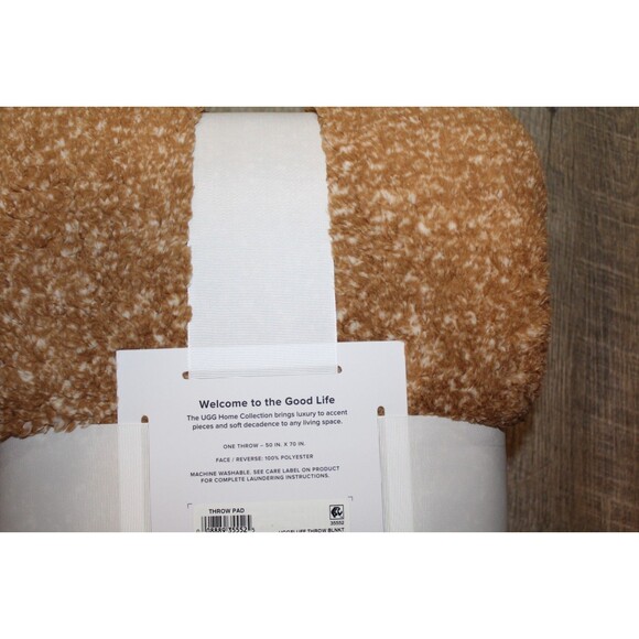 NWT UGG HOME REVERSIBLE PLUSH CHESTNUT SHERPA THROW 50 X 70 - Picture 4 of 4